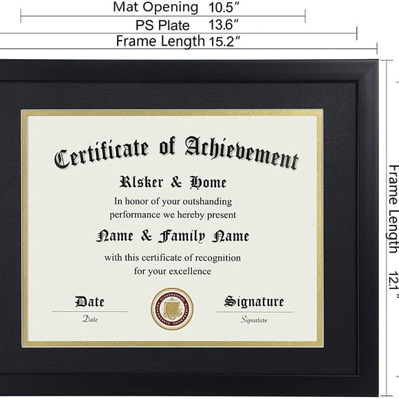New 8.5x11 11x14 Certificate Frame - Classic Black Color Picture Frame - Picture 3 of 5